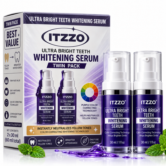 ITZZO® Purple Teeth Color Corrector Serum Twin Pack – 2 × 30 mL, Peroxide-Free