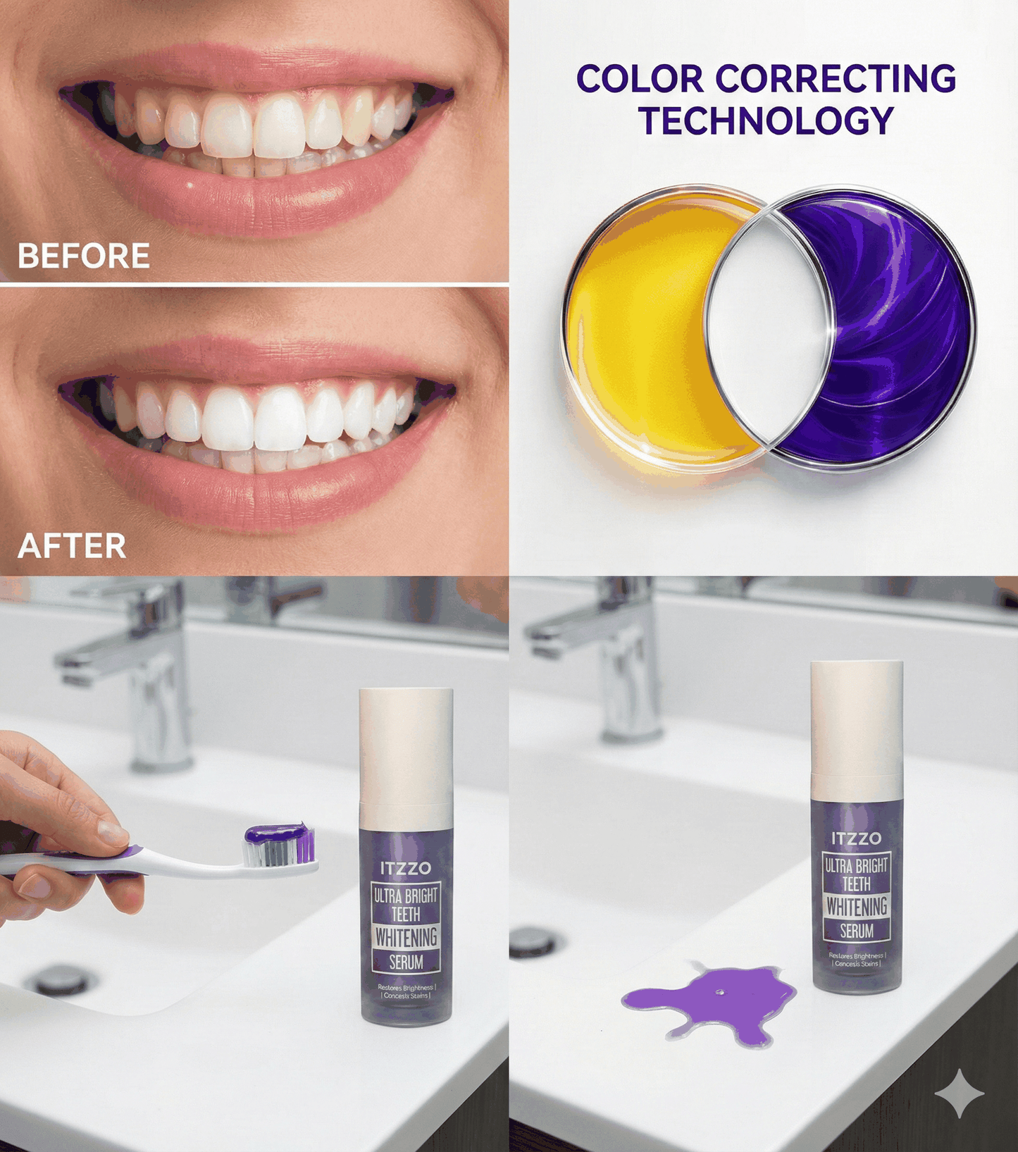 ITZZO® Purple Color Corrector Toothpaste