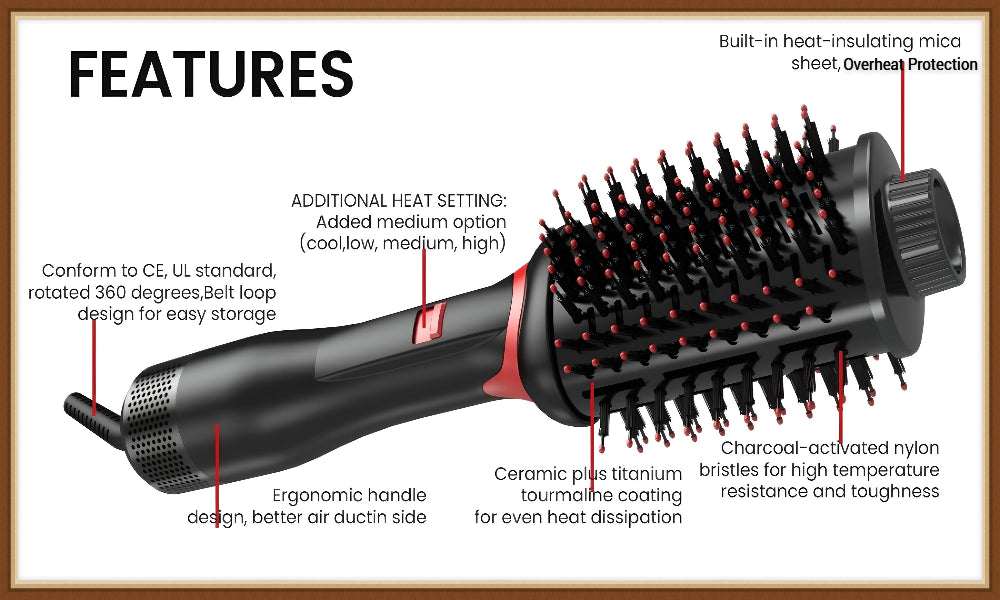 ITZZO® 4-in-1 Hair Dryer Brush & Volumizer