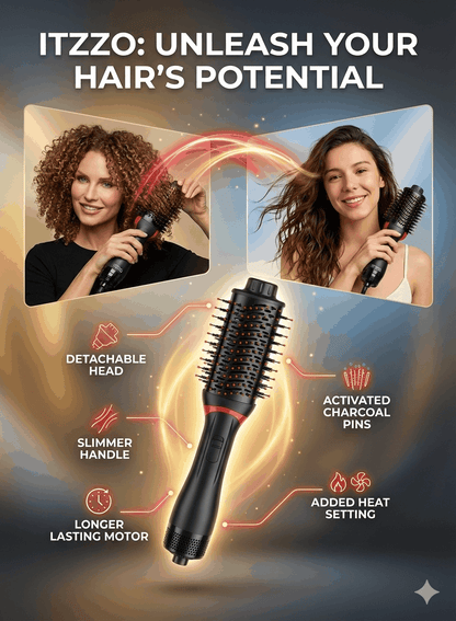 ITZZO® 4-in-1 Hair Dryer Brush & Volumizer