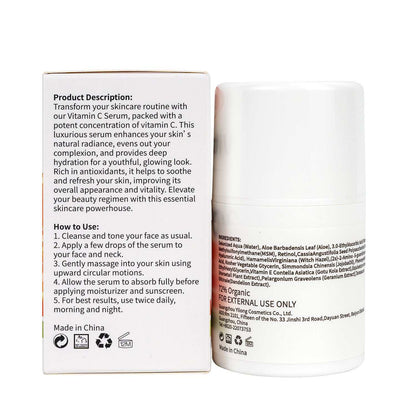 ITZZO Vitamin C Glow Serum bottle and carton included in Dual Serum Skincare Set